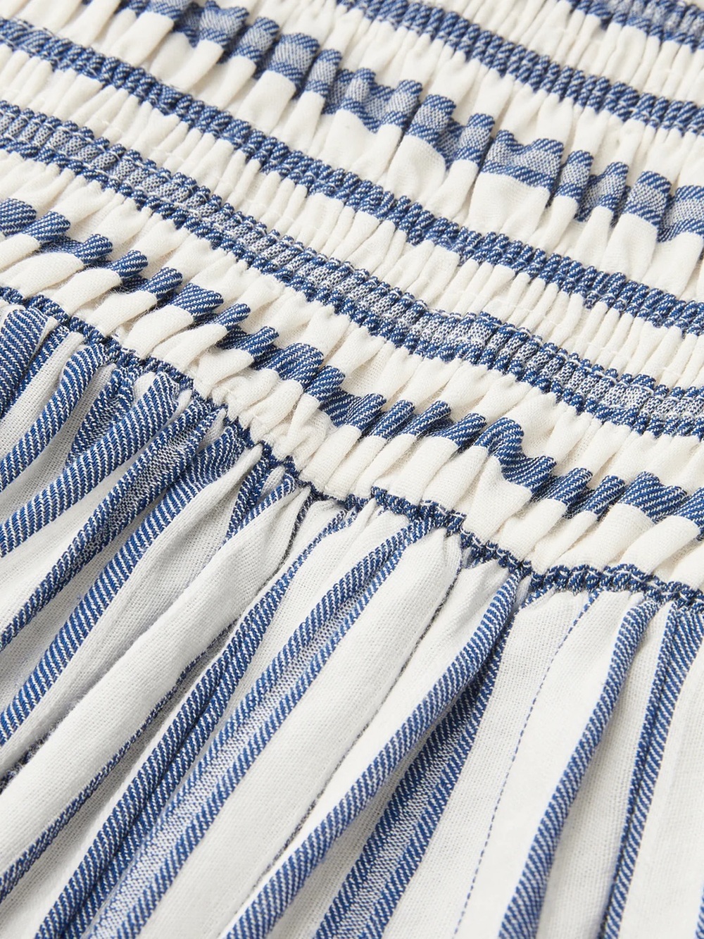 COMMENSE Striped Cotton Sleeveless Smocked Maxi Dress - size XSmall - Picture 5 of 7